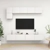 TV staliukas Televizoriaus spintelių komplektas, 5 dalių, baltas, mediena