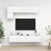 TV staliukas Televizoriaus spintelių komplektas, 5 dalių, baltas, mediena