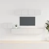 TV staliukas Televizoriaus spintelių komplektas, 5 dalių, baltas, mediena