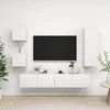 TV staliukas Televizoriaus spintelių komplektas, 5 dalių, baltas, mediena