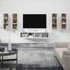 TV staliukas Televizoriaus spintelių komplektas, 6 dalių, baltas, mediena