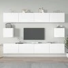 TV staliukas Televizoriaus spintelių komplektas, 6 dalių, baltas, mediena