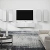 TV staliukas Televizoriaus spintelių komplektas, 6 dalių, baltas, mediena