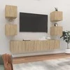TV staliukas Televizoriaus spintelių komplektas, 6 dalių, ąžuolo, mediena
