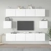 TV staliukas Televizoriaus spintelių komplektas, 6 dalių, baltas, mediena