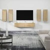 TV staliukas Televizoriaus spintelių komplektas, 6 dalių, ąžuolo, mediena