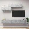 TV staliukas Televizoriaus spintelių komplektas, 6 dalių, betono, mediena