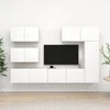 TV staliukas Televizoriaus spintelių komplektas, 6 dalių, baltas, mediena