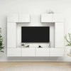 TV staliukas Televizoriaus spintelių komplektas, 6 dalių, baltas, mediena