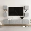 TV staliukas TV spintelių komplektas, 6 dalių, betono pilkas, mediena