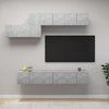 TV staliukas Televizoriaus spintelių komplektas, 7 dalių, betono, mediena