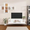 TV staliukas Televizoriaus spintelių komplektas, 7 dalių, baltas, mediena