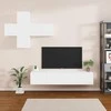 TV staliukas Televizoriaus spintelių komplektas, 7 dalių, baltas, mediena