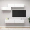 TV staliukas Televizoriaus spintelių komplektas, 7 dalių, baltas, mediena