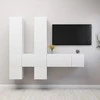 TV staliukas Televizoriaus spintelių komplektas, 7 dalių, baltas, mediena