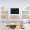 TV staliukas Televizoriaus spintelių komplektas, 7 dalių, ąžuolo, mediena