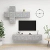TV staliukas Televizoriaus spintelių komplektas, 7 dalių, betono pilkas, MDP