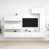 TV staliukas Televizoriaus spintelių komplektas, 7 dalių, baltas, mediena