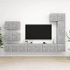 TV staliukas Televizoriaus spintelių komplektas, 8 dalių, betono, mediena