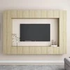 TV staliukas Televizoriaus spintelių komplektas, 8 dalių, ąžuolo, mediena
