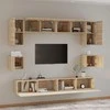 TV staliukas Televizoriaus spintelių komplektas, 8 dalių, ąžuolo, mediena