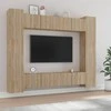 TV staliukas Televizoriaus spintelių komplektas, 8 dalių, ąžuolo, mediena