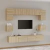 TV staliukas Televizoriaus spintelių komplektas, 8 dalių, ąžuolo, mediena