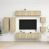 TV staliukas Televizoriaus spintelių komplektas, 8 dalių, ąžuolo, mediena