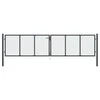 Tinkliniai sodo vartai, pilki, 400x125cm, galvanizuotas plienas