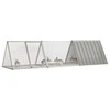 Triušių narvas, pilkas, 302,5x80,5x71cm, galvanizuotas plienas