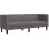 Trivietė chesterfield sofa, pilkos spalvos, dirbtinė oda