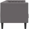 Trivietė chesterfield sofa, pilkos spalvos, dirbtinė oda