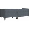 Trivietė chesterfield sofa su pagalvėlėmis, pilka, aksomas