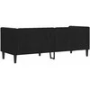 Trivietė chesterfield sofa su pagalvėlėmis, juoda, aksomas