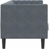 Trivietė chesterfield sofa su pagalvėlėmis, pilka, aksomas