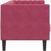 Trivietė chesterfield sofa su pagalvėlėmis, raudona, aksomas