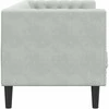 Trivietė chesterfield sofa su pagalvėlėmis, pilka, aksomas