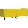 Trivietė chesterfield sofa su pagalvėlėmis, geltona, aksomas