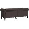 Trivietė chesterfield sofa, tamsiai rudos spalvos, audinys