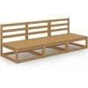 Trivietė sodo sofa, medaus rudos spalvos, pušies masyvas