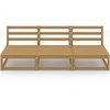 Trivietė sodo sofa, medaus rudos spalvos, pušies masyvas