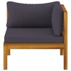 Trivietė sodo sofa su pagalvėlėmis, akacijos medienos masyvas