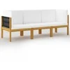 Trivietė sodo sofa su pagalvėlėmis, akacijos medienos masyvas