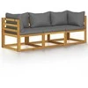 Trivietė sodo sofa su pagalvėlėmis, akacijos medienos masyvas