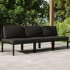 Lauko baldų komplektas Trivietė sodo sofa su pagalvėlėmis, antracito, aliuminis
