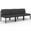 Lauko baldų komplektas Trivietė sodo sofa su pagalvėlėmis, antracito, aliuminis