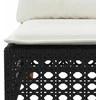 Trivietė sodo sofa su pagalvėlėmis, juodos spalvos, poliratanas