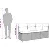 Trivietė sodo sofa su pagalvėlėmis, juodos spalvos, poliratanas