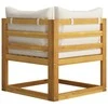 Trivietė sodo sofa su pagalvėlėmis, kreminė, akacijos masyvas