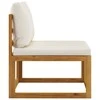 Trivietė sodo sofa su pagalvėlėmis, kreminė, akacijos masyvas